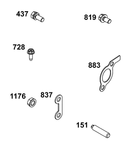 Exhaust Group Diagram and Parts List for 386447-0515-G1 200000 - 399999 Briggs and Stratton Engine